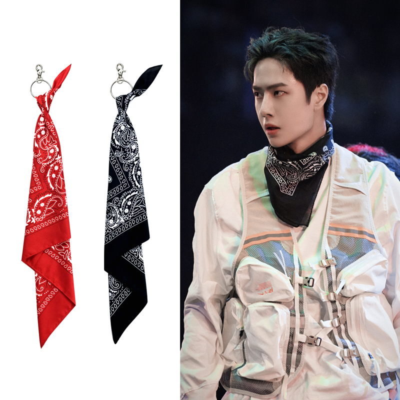 腰果花方巾潮牌街头裤巾腰巾嘻哈hiphop头巾男女包包挂件裤链腰链