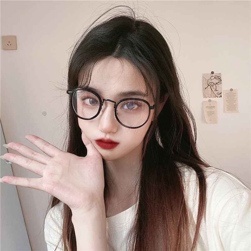 眼镜2020潮流新款椭圆形框架大学生个性百搭蓝光定制成品光学镜