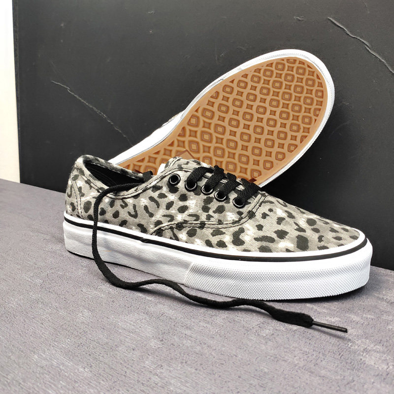 范斯艾威灰色豹纹帆布布鞋vancealice滑板男鞋帆布鞋