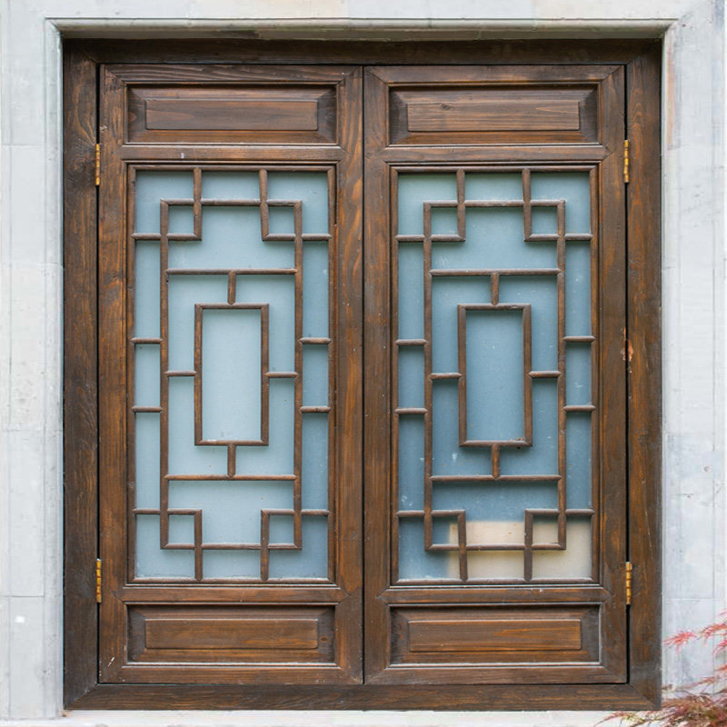 东阳木雕中式实木花格仿古门窗屏风玄关镂空隔断装修定制厂家直销