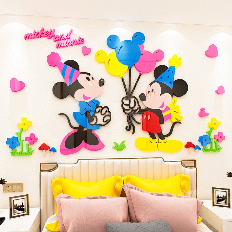 米奇宝宝自粘创意墙面背景墙背景卧室贴纸儿童墙贴