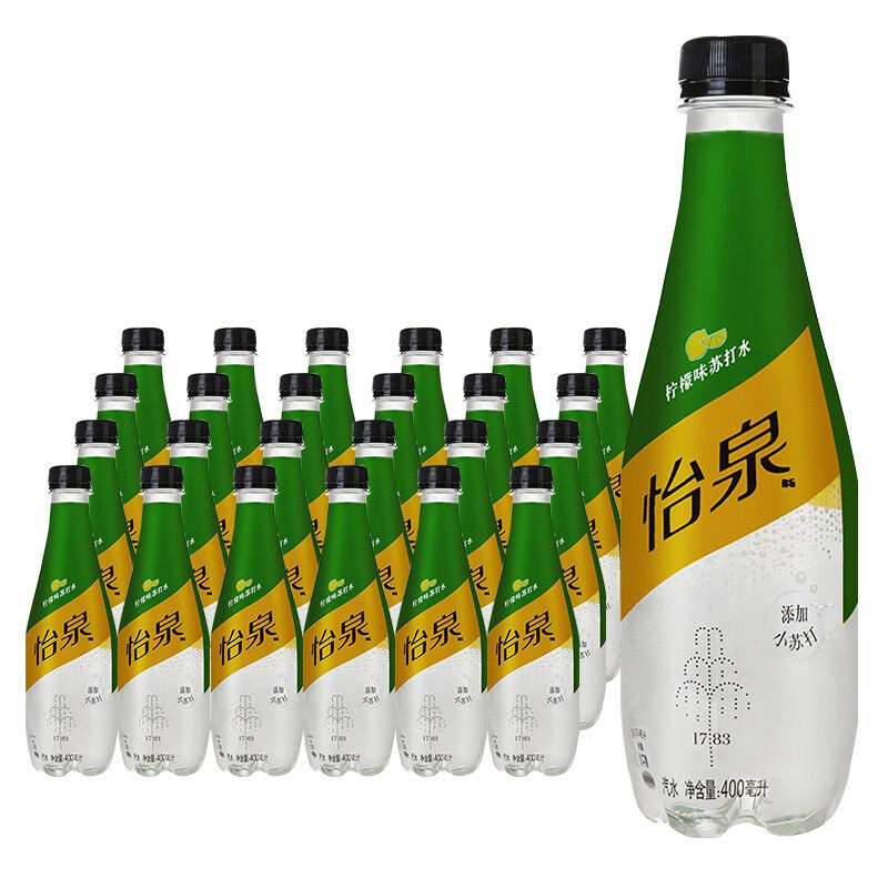 怡泉苏打水400ml12瓶无糖气泡水碳碳酸饮料饮品碳酸饮料