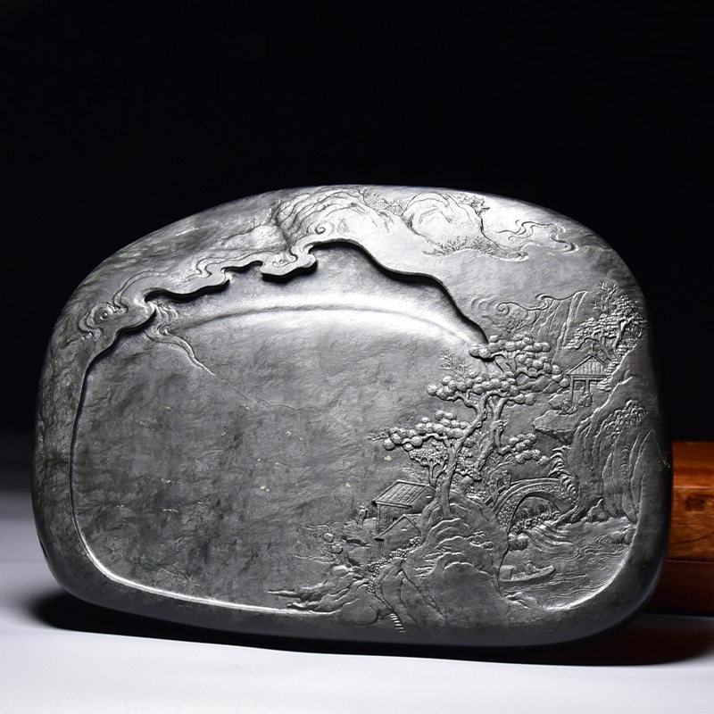 忆江南歙砚非遗手工送礼收藏练习国画书法小楷砚台