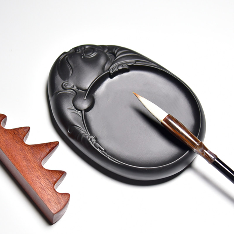 砚台磨墨懿羲歙砚行书便携创作国画书法小楷砚台