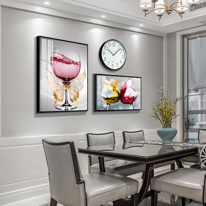 餐厅装饰画轻奢瓷画墙面现代简约壁画客厅饭厅创意厨房现代装饰画