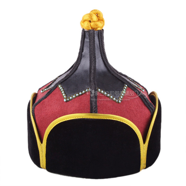 中国古袍配饰少数民族服饰成人鹿皮绒王王爷蒙古族帽子