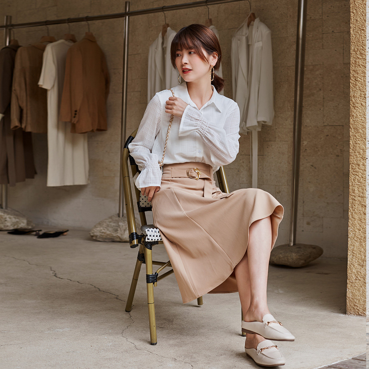 keely宜立2020新款百搭减龄清新半身裙女半身裙