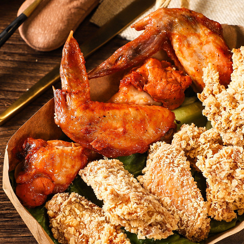 奥尔良烤翅圣农汉堡蜜汁腌制微波烤箱半成品小吃生鸡翅