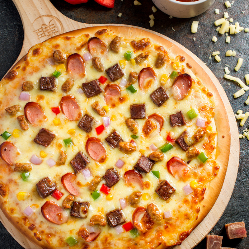 披萨成品美臣九英寸法式牛肉披萨微波炉烤箱加热即食整箱12包商用