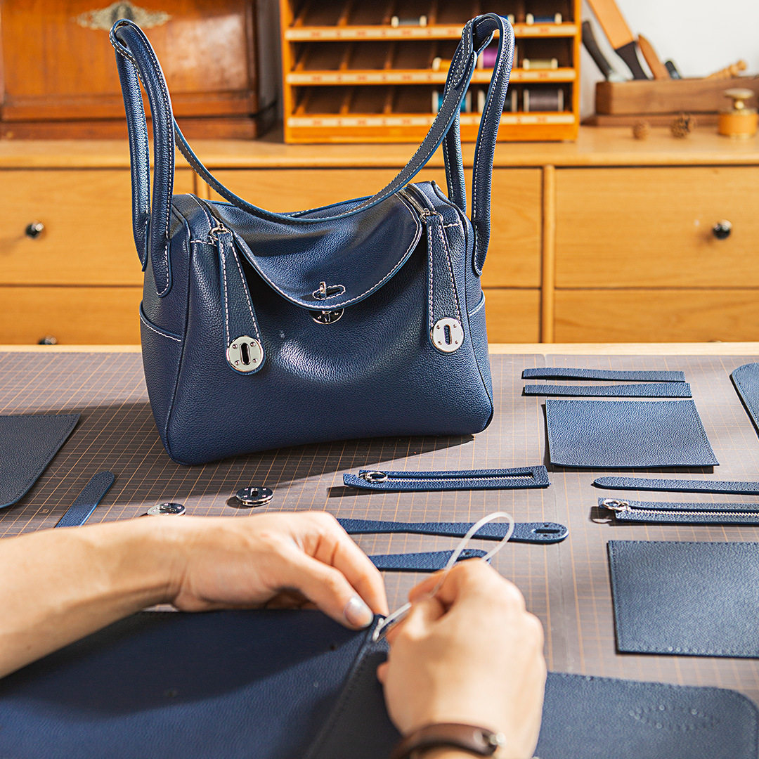 蠢小鱼时尚大容量真皮皮包自制单肩手提包diy手工女士包袋