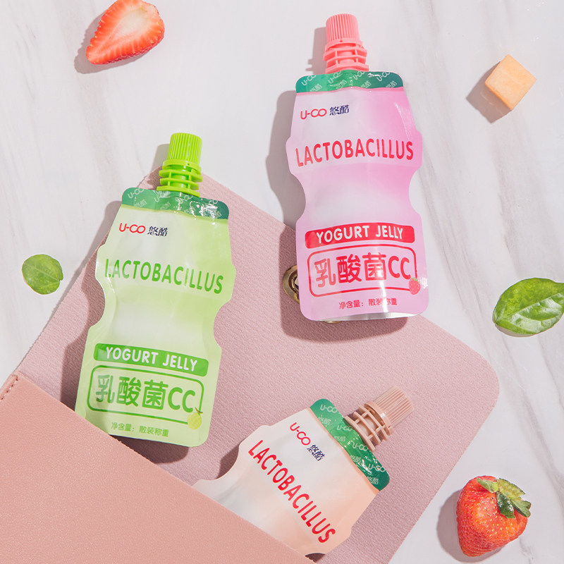 悠酷乳酸菌cc果冻果汁型布丁吸吸什锦网红办公室果冻