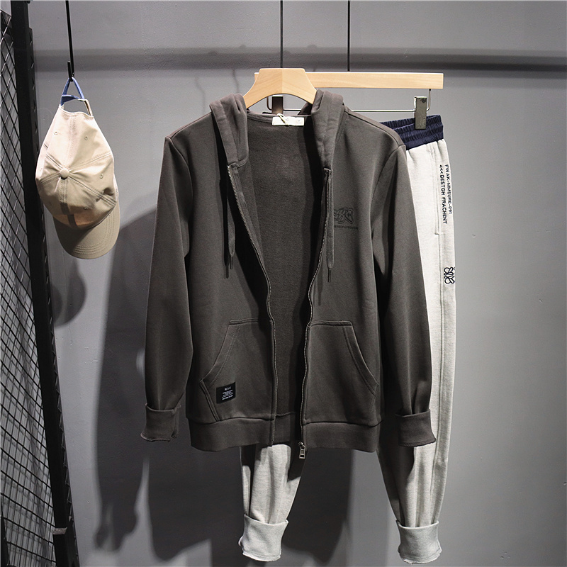 毒类创意印花卫衣运动上衣拉链连帽开衫港风日常百搭休闲外套男潮