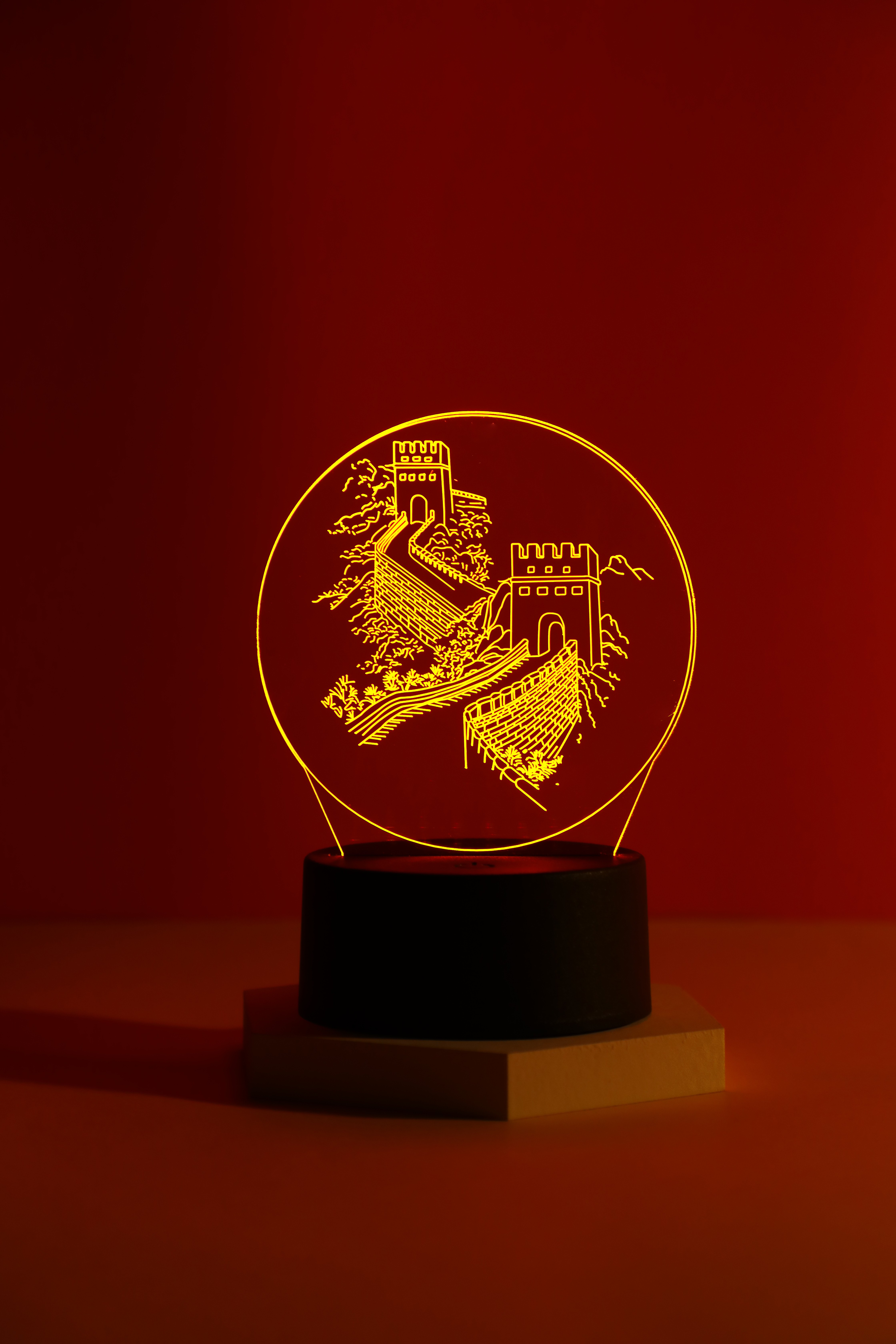 长城文创小夜灯七彩夜光led月台台灯创意家居摆件创意