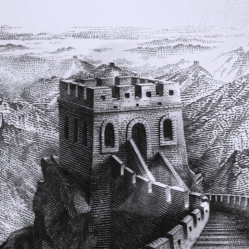 长城新中式办公室老板中式靠山文创山水画国画手绘版画