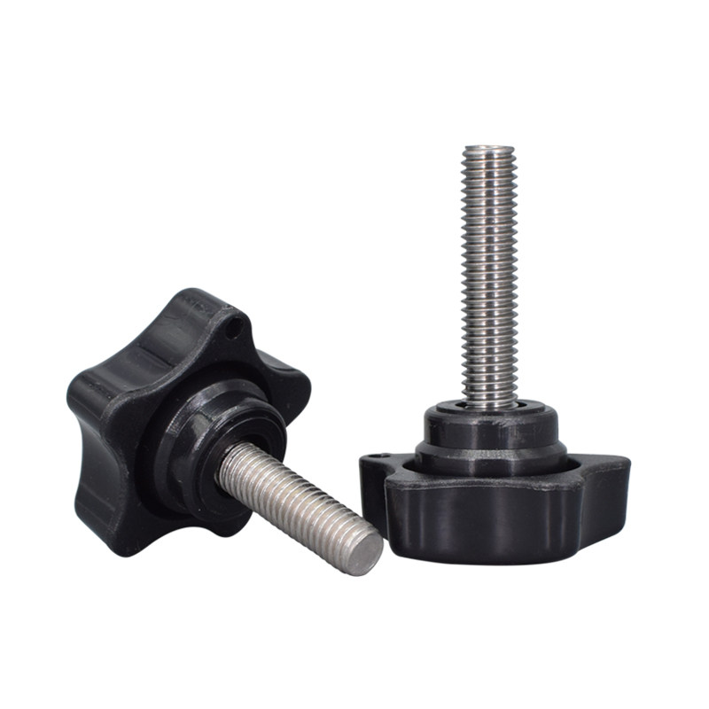 不锈钢五角梅花手柄螺丝星形塑料胶头把手螺栓螺钉