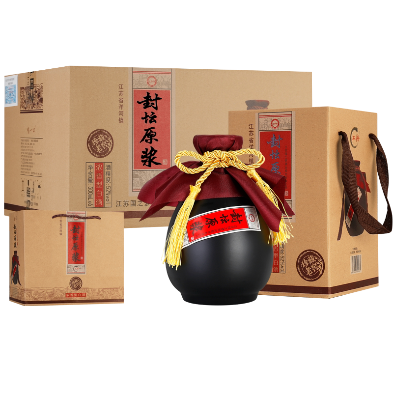 白酒追梦梦缘封坛原浆52度6瓶整箱高度酒厂国产白酒