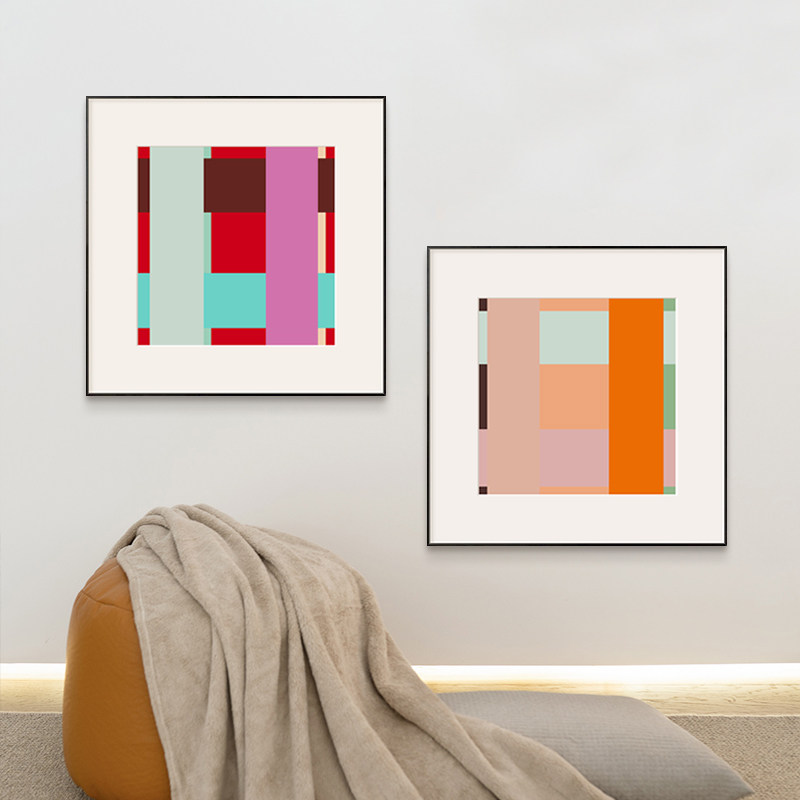 极简主义抽象绘画画艺术装饰画餐厅客厅色块挂画现代装饰画