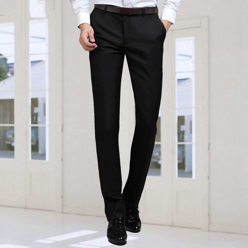 商务免烫西装裤男修身英伦时尚弹力精品西裤职业正装垂感休闲长裤