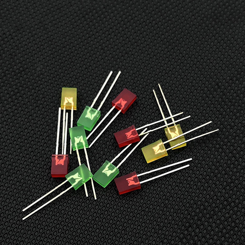 led7方形发光二极管高亮红色黄绿色黄色扁形灯珠led灯珠