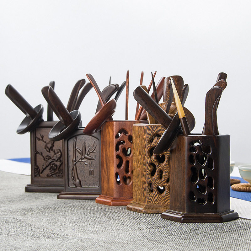 茶具功夫功夫茶配件整套零配实木茶台茶勺茶匙开水器