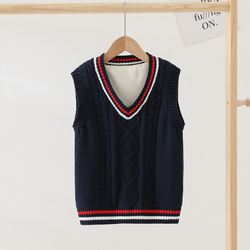 女童马甲儿童毛衣背心针织马夹大童加2022中大马甲