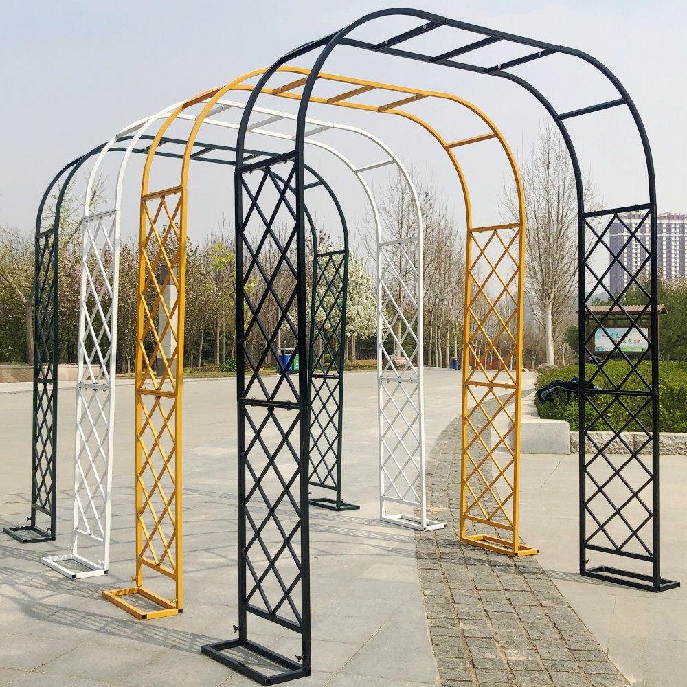 拱门花架月季花铁线莲绿萝植物户外门庭庭院花园花架