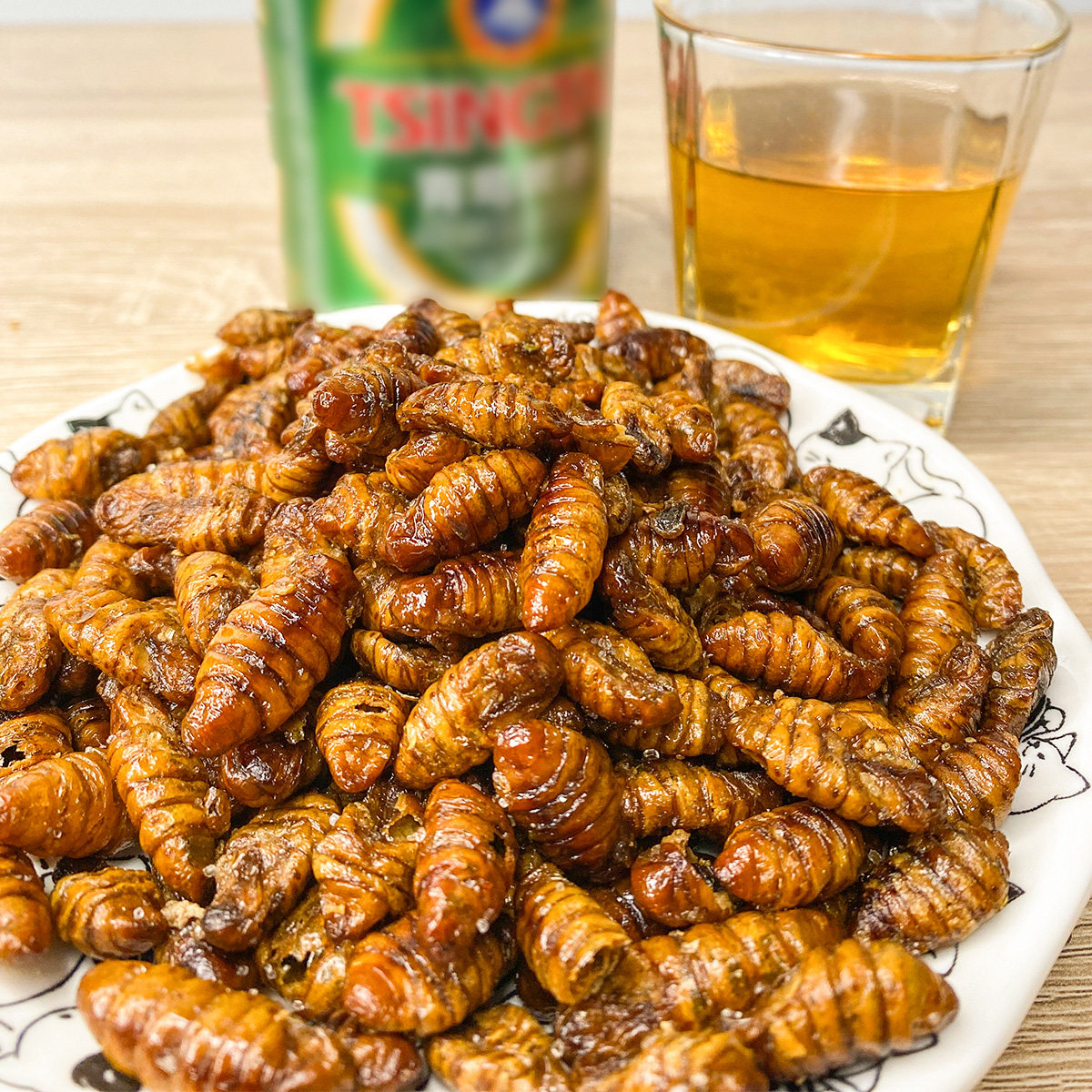 油炸香酥蚕蛹即食蝉蛹山东特产烧烤茧蛹熟食其它生肉制品