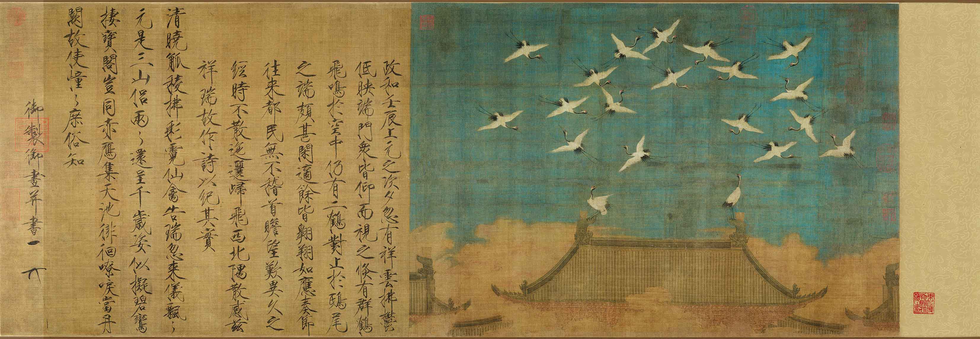 古代微喷挂画装饰画瑞鹤赵佶徽宗名画宋徽宗材质国画