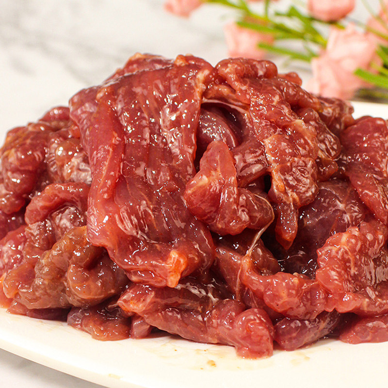 食益园蚝油肉片5斤1包冷冻半成品腌制牛柳小抄牛肉卷