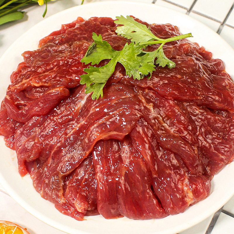 食益园蚝油肉片5斤1包冷冻半成品腌制牛柳小抄牛肉卷