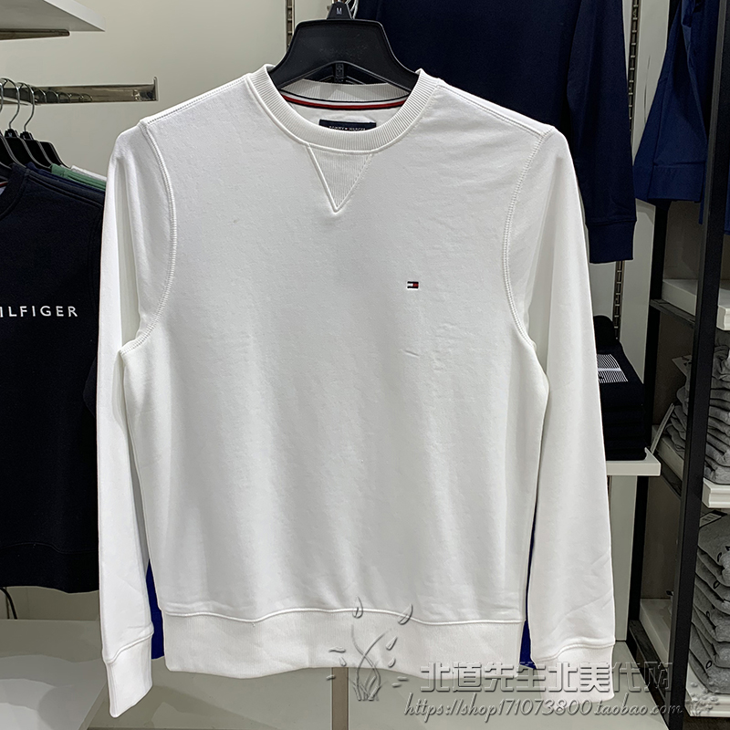 北美代购Tommy Hilfiger汤米男装秋季长袖外套圆领套头纯色卫衣