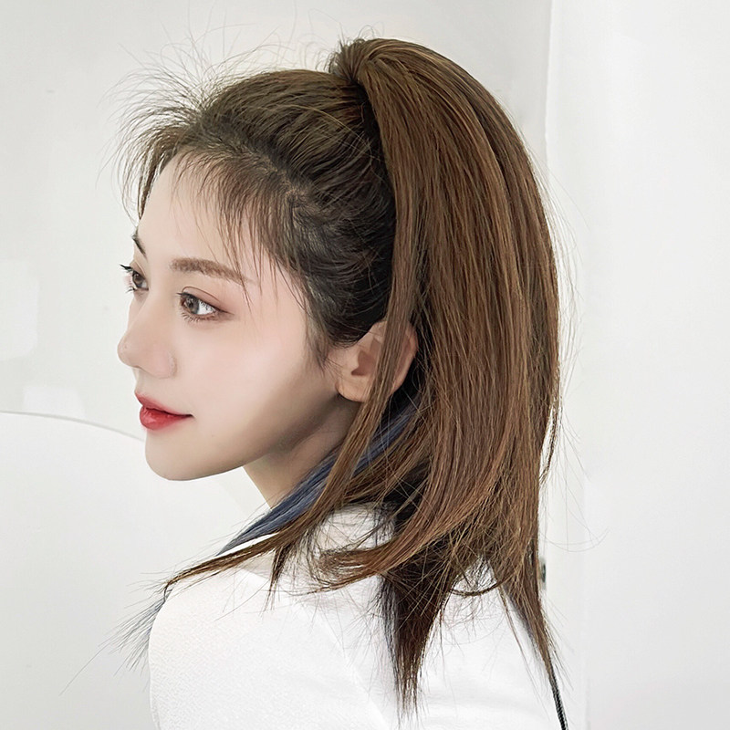 马尾彩色自然辫子发辫仿真挑染直发假发高马尾马尾