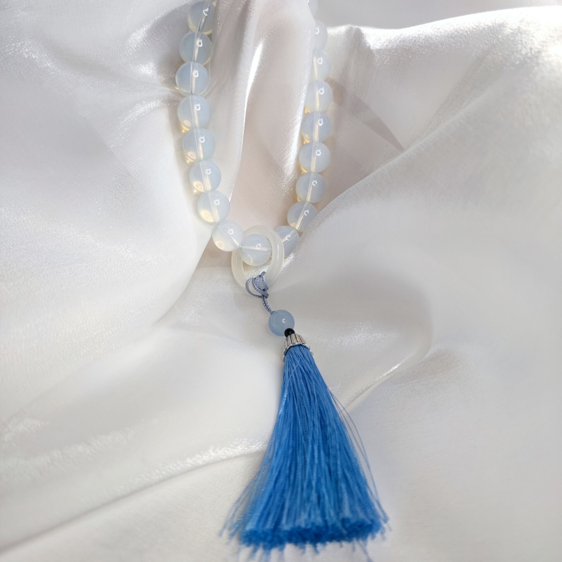 手持佘太翠同款多色色彩琉璃石手串长流流苏佛珠手串