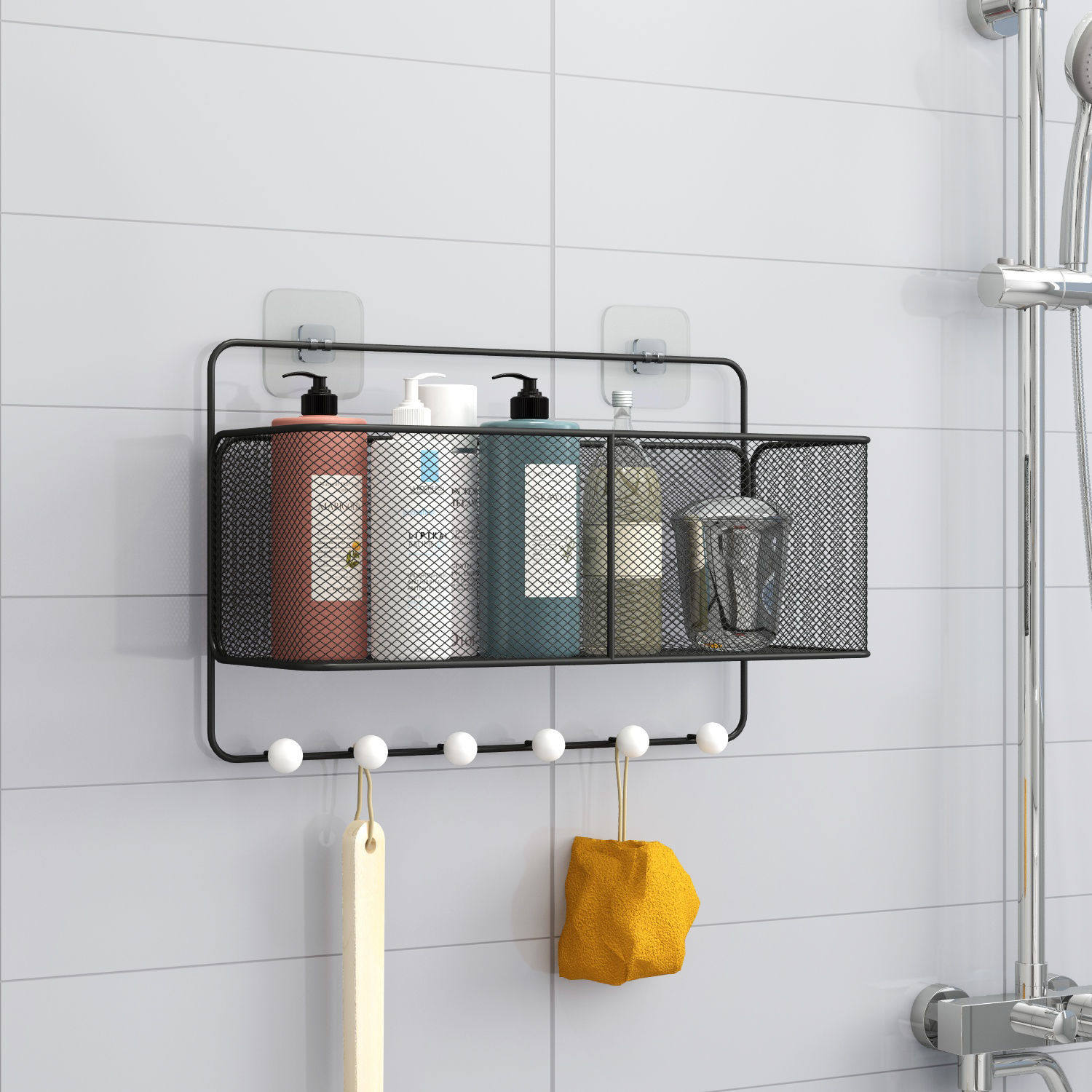浴室免打孔置物架洗漱台毛巾架壁挂式收纳架_热品库_性价比 省钱购