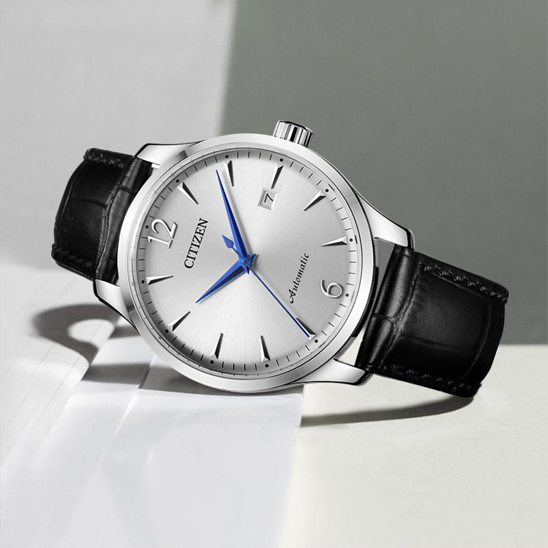 citizen西铁城小蓝针手表男商务皮带透底自动机械表NJ0110-18A