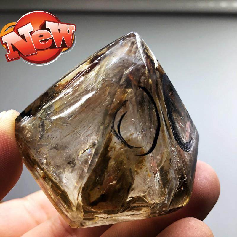 水胆水晶天然然彩色胆路骸骨摆件定制包裹流动摆件