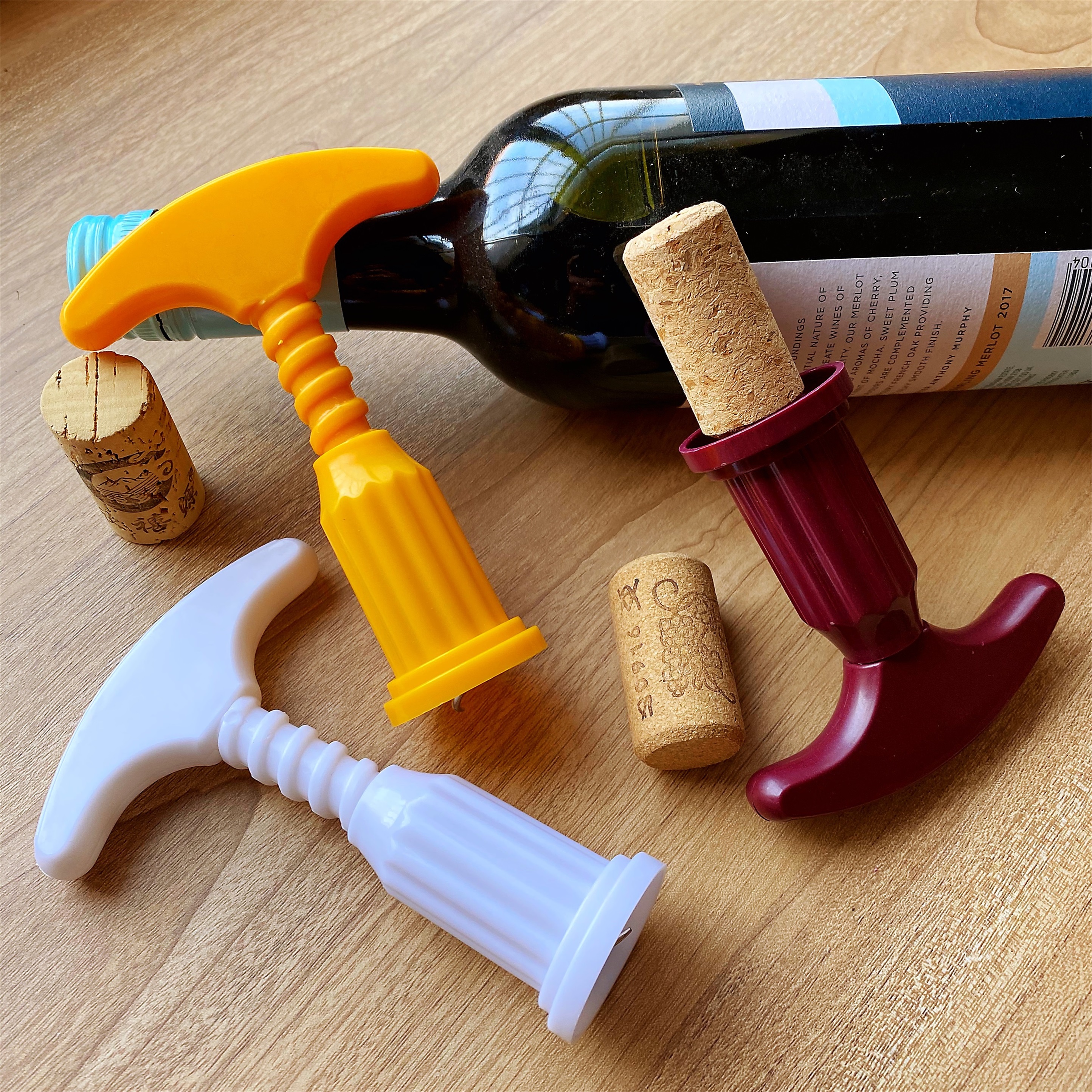 开红酒开瓶器塑料加大加厚葡萄酒起子厂家定制简易家用启瓶器包邮