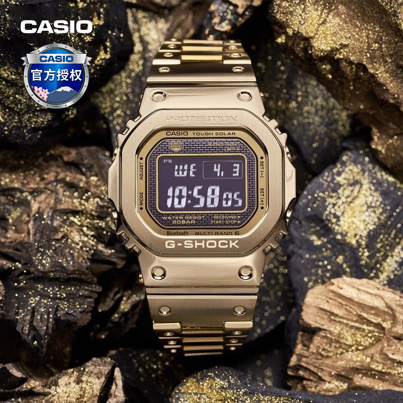 卡西欧手表男小金砖35周年限定gshock小银银块方块日韩腕表
