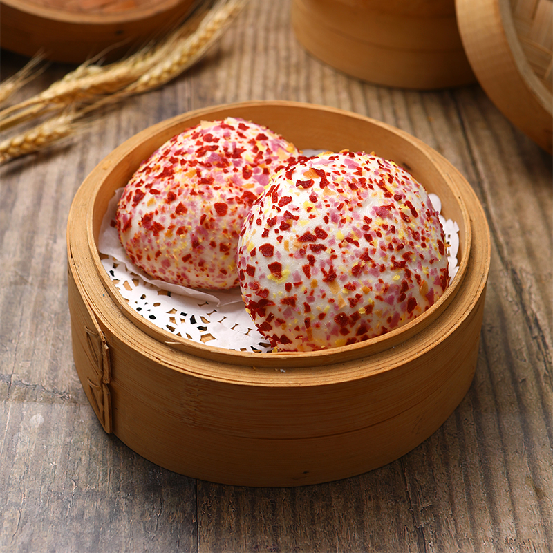 广式点心包七彩燕麦麦包6个速冻半成品早餐商用包点