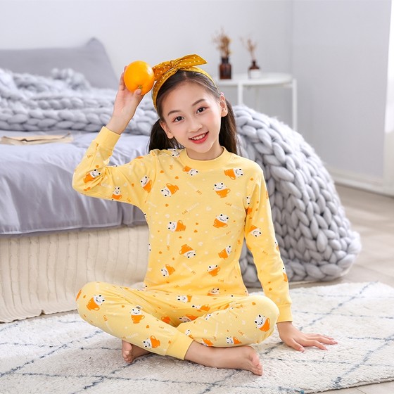 Boys' Warm Autumn Clothes And Trousers Children's Underwear Set Pure Cotton Autumn And Winter Cotton Middle School Children's Girls' Pajamas Cotton Sweater Boys' Warm Autumn Clothes And Trousers Children's Underwear Set Pure Cotton Autumn And Winter Cotton Middle School Children's Girls' Pajamas Cotton Sweater