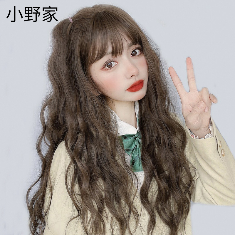 假发空气刘海女长卷发网红复古羊毛卷长发蓬松整顶假发