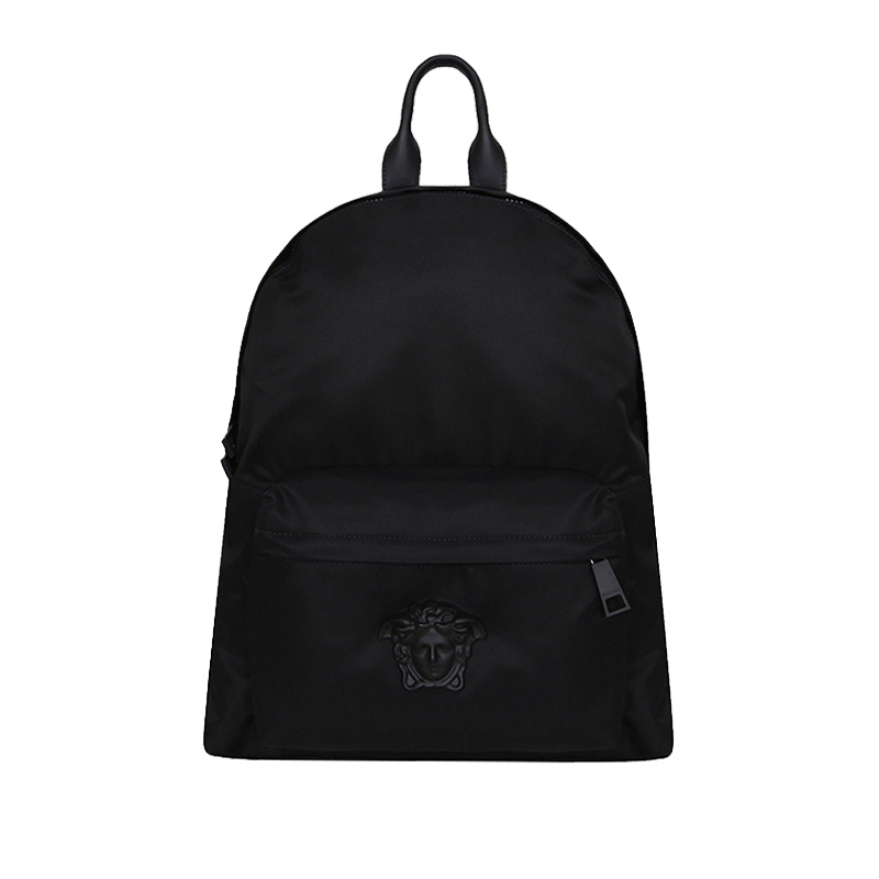 versace范思哲简约黑色美杜莎浮雕百搭休闲双肩包书包双肩背包
