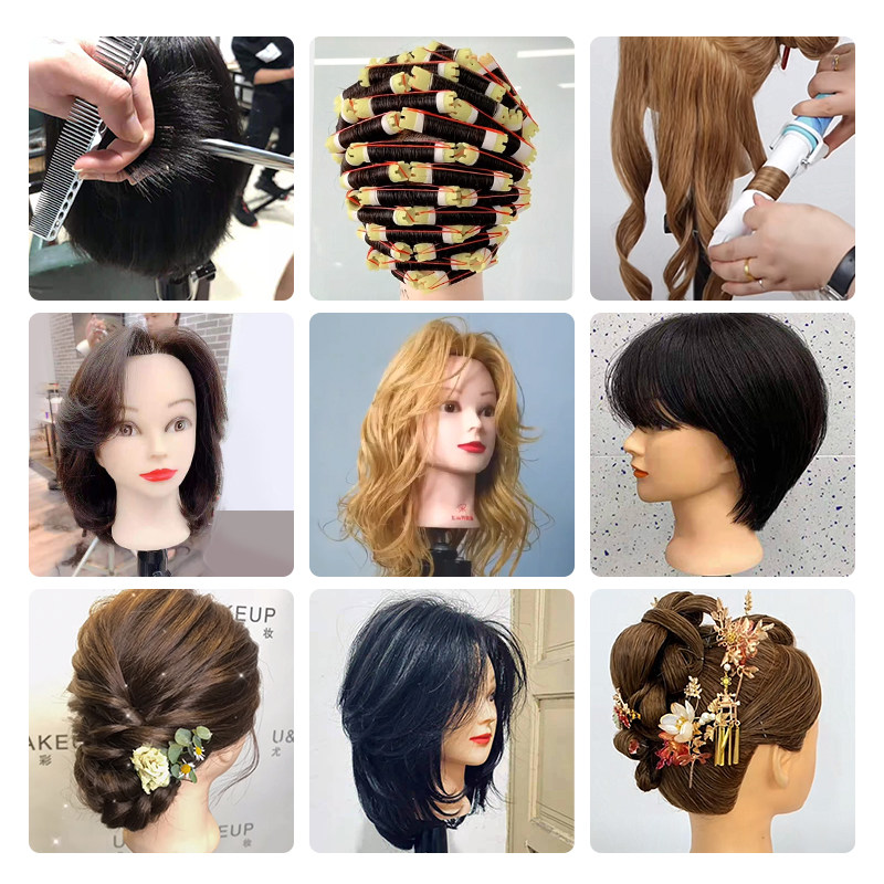 美发头模全真理发店学徒练习剪发假人人头模型其它假发