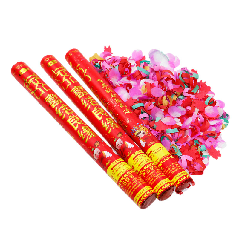 婚庆典用品礼炮手拧开业礼花筒开工手持彩带喷花筒花瓣结婚礼泡筒-mc