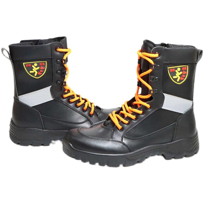 抢险救援反光救助防砸防扎鞋高消防战斗消防靴