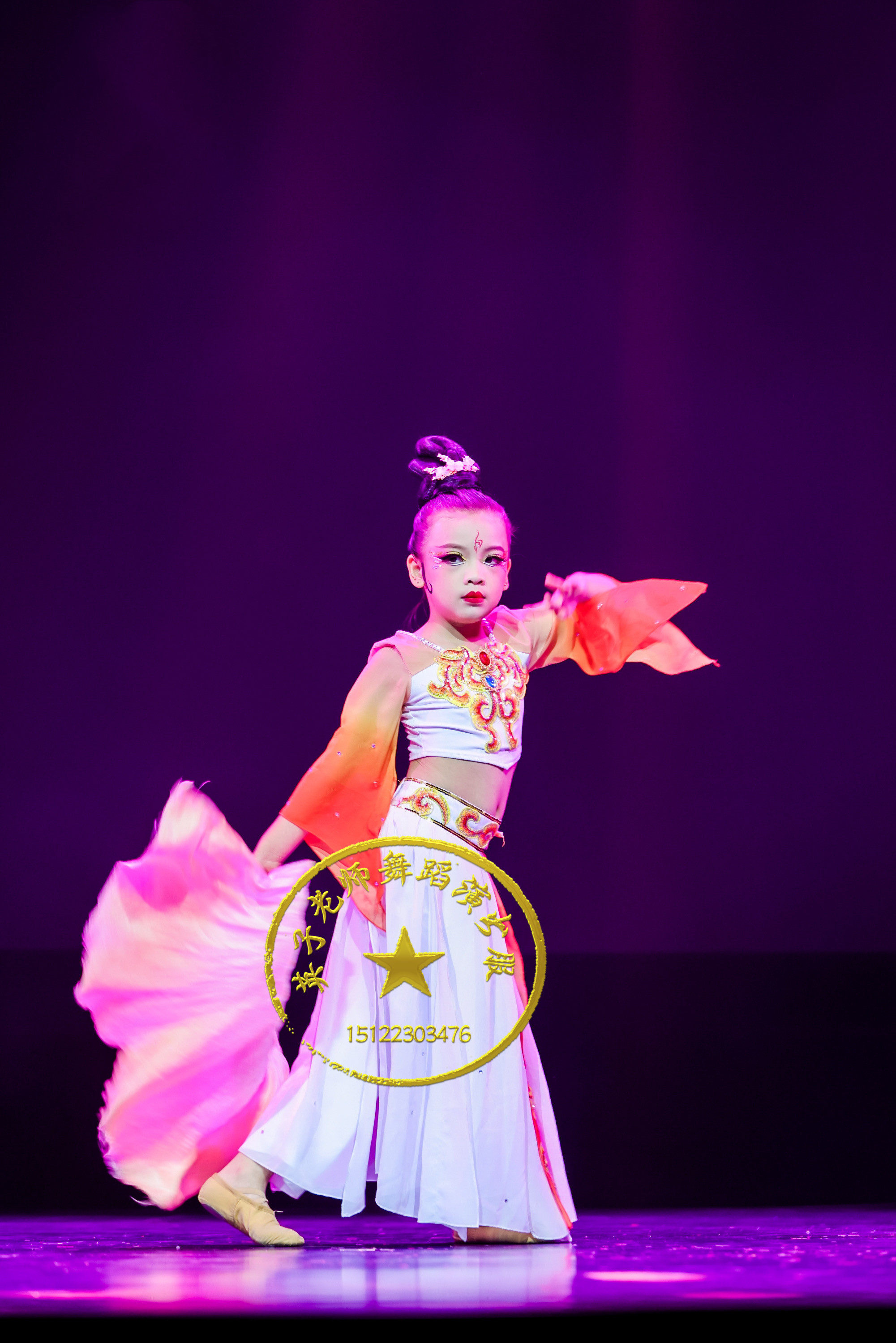 独舞红狐少儿古典飘逸小狐仙演出服小红狐唯舞独尊儿童演出服