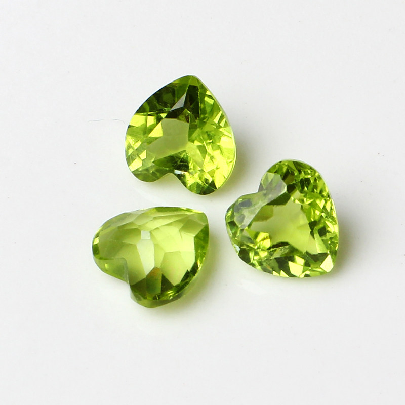 心形切面橄榄石裸石diy耳饰项坠耳坠戒指