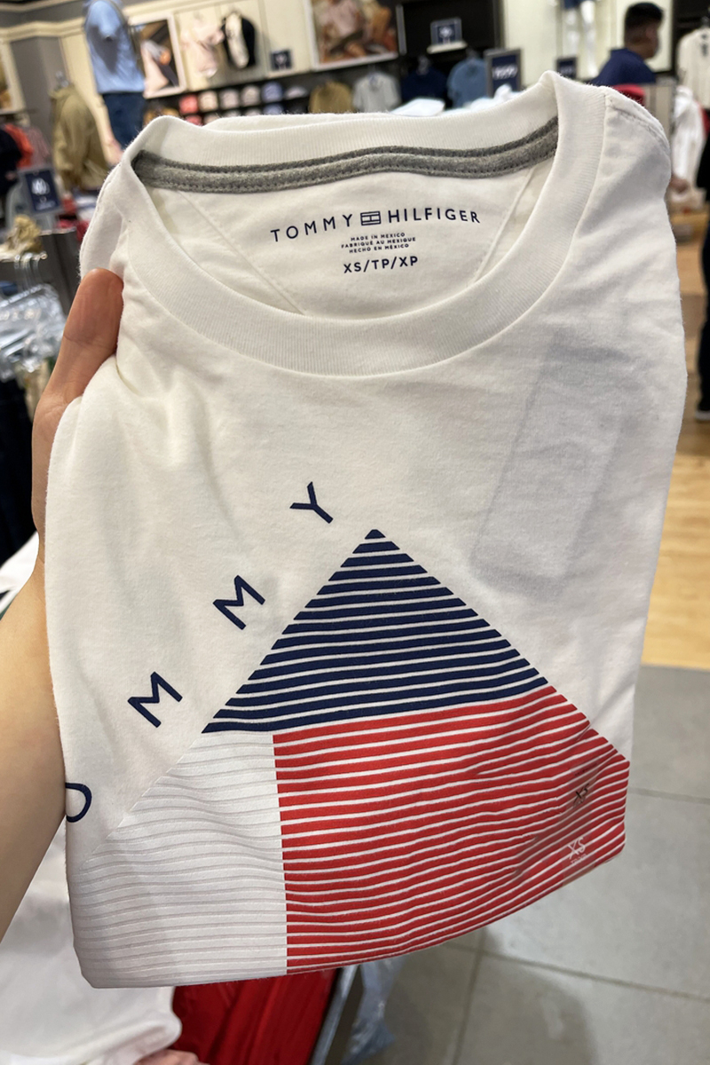 正品汤米tommy hilfiger男装休闲印花白色短袖T恤纯棉圆领打底衫