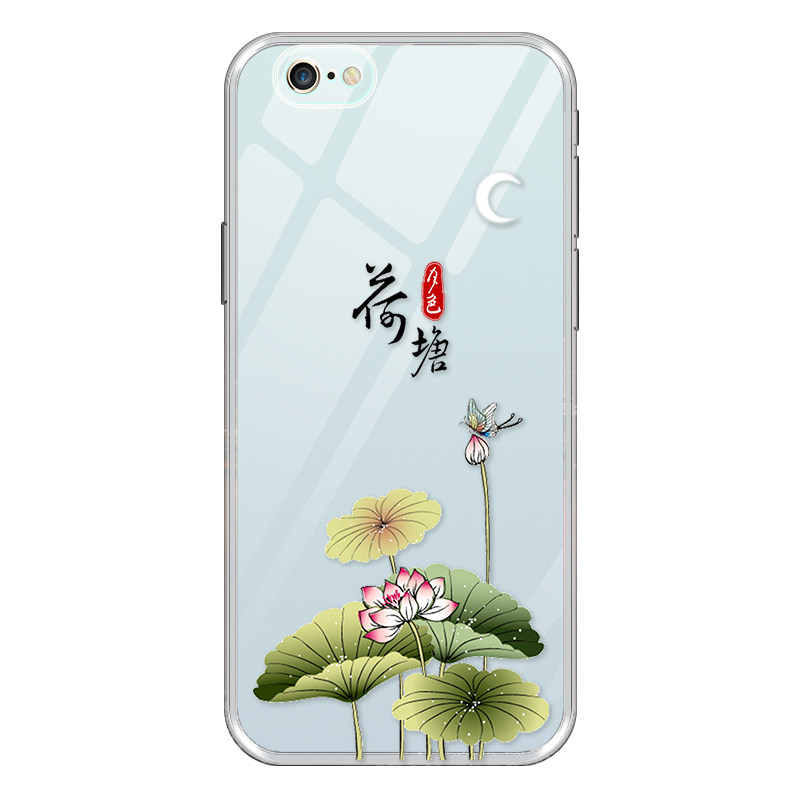 适用苹果8手机壳iphone8plus女5透明6plsu荷花a1864硅胶se2软壳防摔