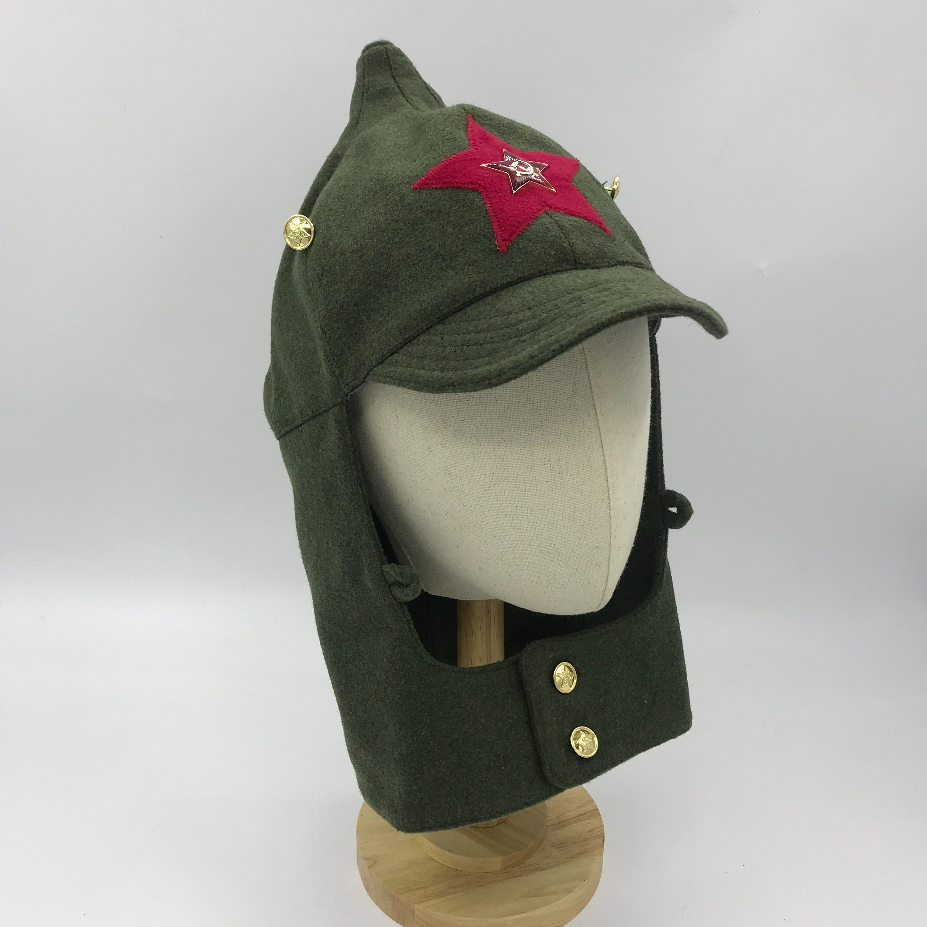布琼尼多色毛呢骑兵保尔一战苏联红军军帽苏维埃帽子